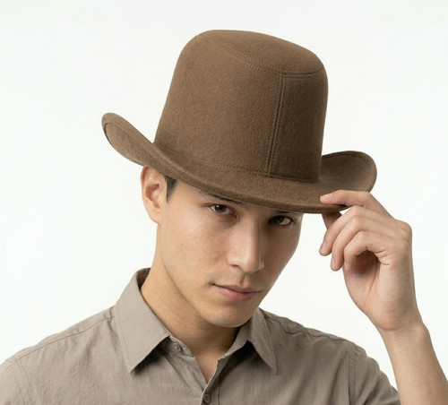 Brown felt cowboy - brown, hat