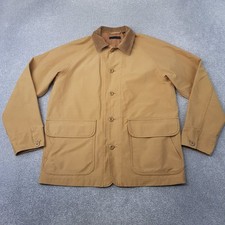Uniqlo Mens Jacket Medium Brown Chore Overshirt Utility Worker Sack Barn Canvas