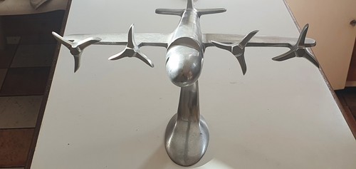 Ornamental silver plane - silver,
