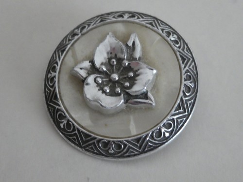 Vintage scarf clip silver tone - scarf,
