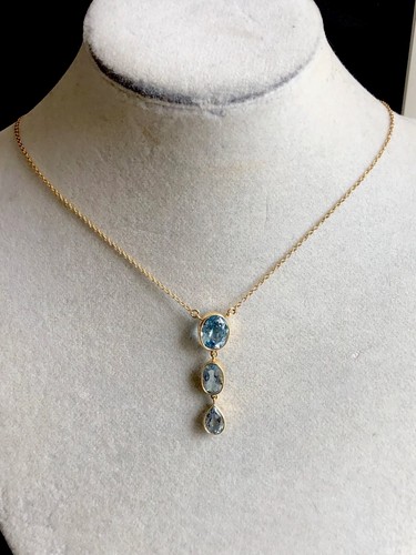 1920s 9ct gold topaz lariat - gold,