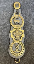 3-Horse Brasses on Cowhide