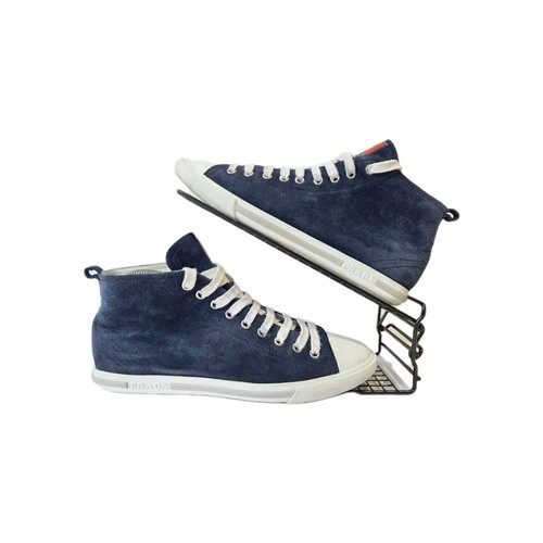 Prada dark blue suede high - high, top