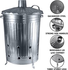 90l galvanised metal - 90l,