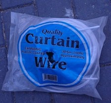 Approx 25m - 30m of WHITE NET / VOILE / CURTAIN WIRE HANGING CORD CABLE