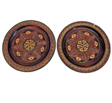 Pair hand carved folk - pair,
