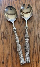 Vintage French / Italian Silea Salad or Trifle Servers Rope & Tassel 
