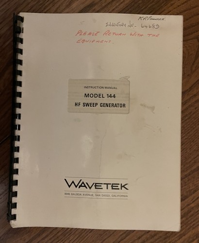 Wavetek 144 sweep - wavetek,