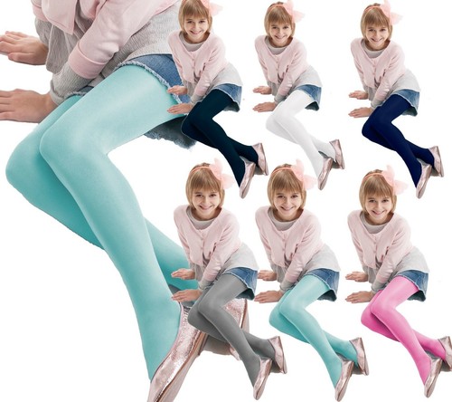 Satin gloss girls tights - gloss, 3d