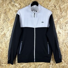 Lacoste Retro Jacket Track Tracksuit Top Vintage Black White Small