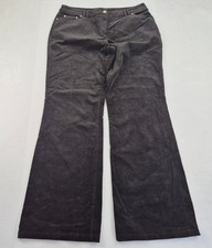 NEXT Trousers 16 Long Black Women's Corduroy Wide-Leg Flared Bootcut