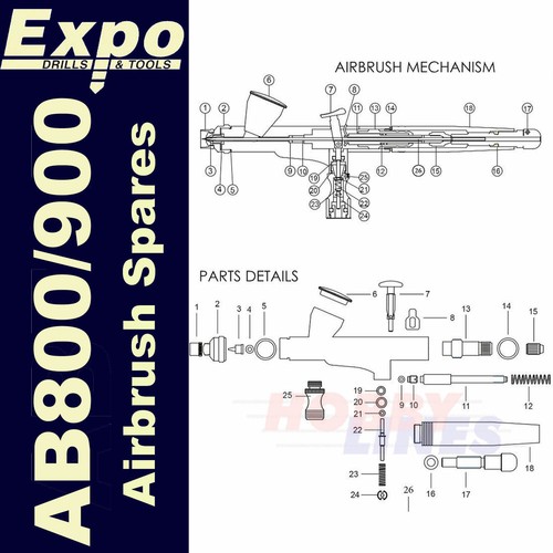 Ab800 ab900 airbrush spare - airbrush,