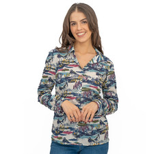 Womens Seasalt Larissa Shirt Blue Turnstone Scene Squall Cotton Lightweight