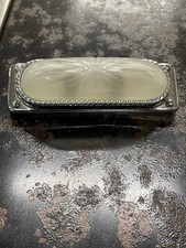 VINTAGE CLASSIC CAR FROSTED GLASS & CHROME  INTERIOR/COURTESY LIGHT