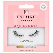 Eylure False Lashes with Lash Glue - 015 - 3/4 Length Lightweight Faux Wispies
