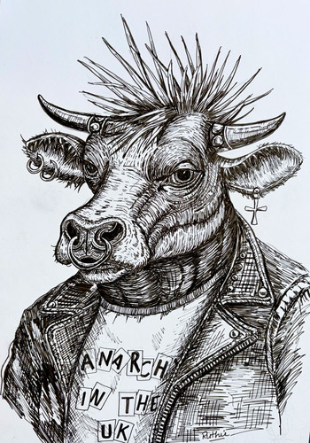 Pen ink contemporary drawing - contemporary,