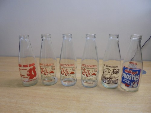 Vintage advertising glass milk - glass,