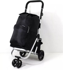 Large 4 Wheel Shopping Trolley Cart Lightweight strong maneuverable Folding 74L