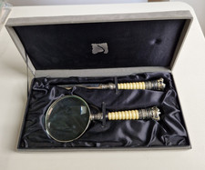 Boxed Gift Set Magnifying Glass & Letter Opener Crown Handles