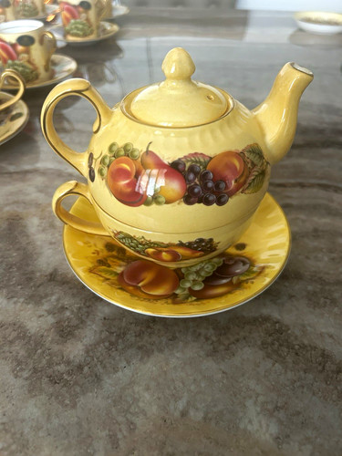 Rare aynsley orchard gold tea - gold,