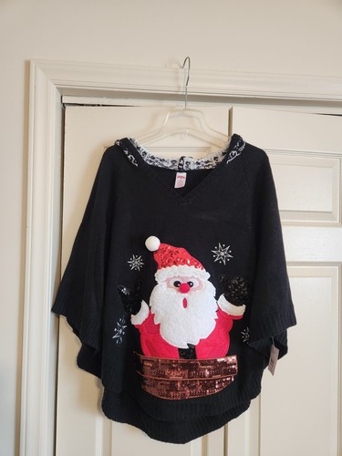 Holiday time santa poncho - time, poncho/