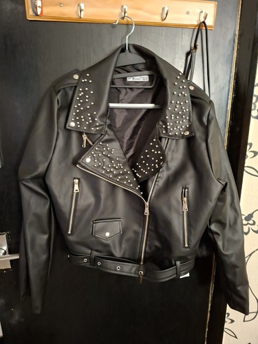 Ladies faux leather - faux, studded