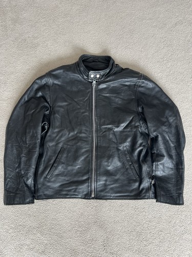 Vintage black leather cafe - black,