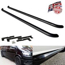 Black Side Step Rail Running Board Guard Bar For 2003+ VW Transporter T5 T6 LWB