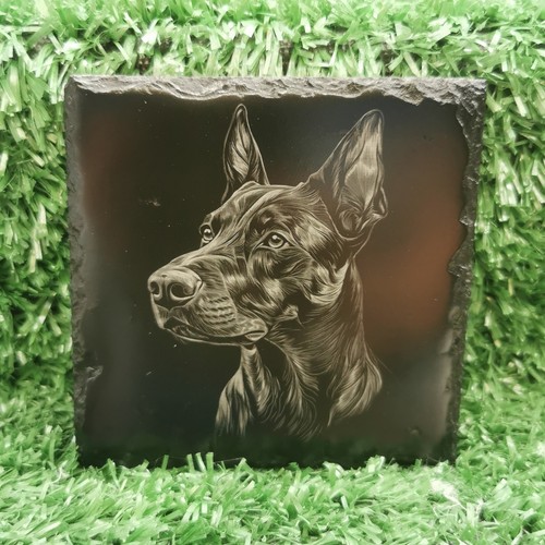 Slate coaster doberman - slate,