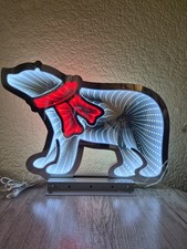 Polar Bear Christmas Infinity LED Light with Scarf Metal Base 60cm New No Box 