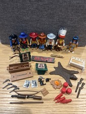 PLAYMOBIL WILD WEST NATIVE AMERICAN & COWBOY JOB LOT PLUS ACCESSORIES
