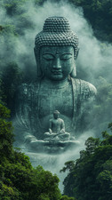 Canvas Art Green Buddha In