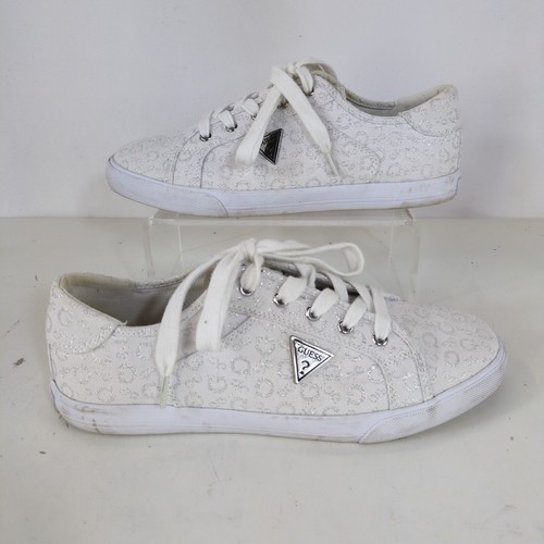 Guess white canvas logo - canvas,