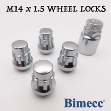 Locking Wheel Nuts M14x1.5 Closed Bimecc (Chrome) For Ford S Max