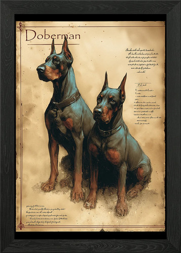 Doberman dogs vintage style - vintage,