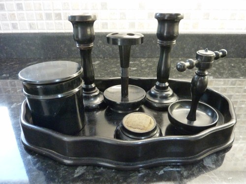 Ebony dressing table set - table,