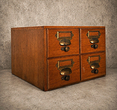 Vintage oak apothecary - oak,