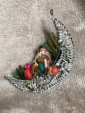VTG 1940 Shiny Brite Gnome Pinecone Christmas Ornament Mesh Elf Pixie