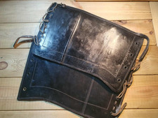 Vintage Black Leather Military