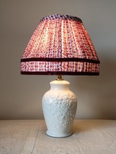 Vintage Royal Creamware Lamp Base Embossed Foliage Flowers & Berries PAT Tested 