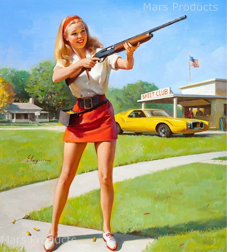 Elvgren 1974 pinup girl - elvgren, "skeet