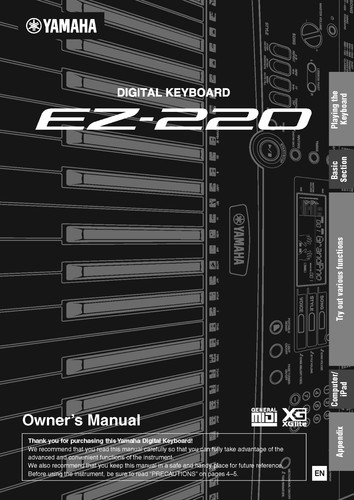Yamaha 220 instruction - yamaha, ez-220