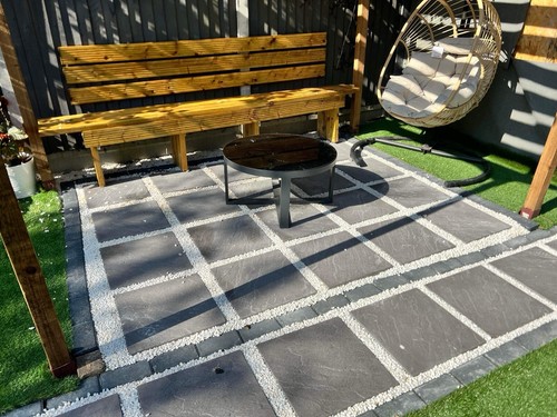 Paving slabs riven concrete - paving,
