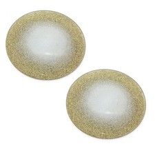 Pack of Champagne Gold Swirl Glass Glitter Coaster Mirrored Candle Plate - 10cm