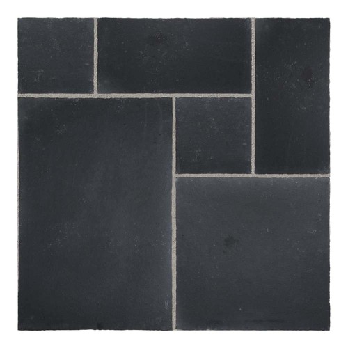 Kota black riven limestone - black,