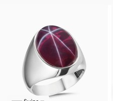 Mens star ruby ring - by,