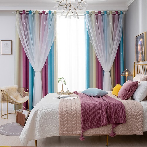 2pcs star curtains blackout - star,