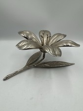 Vintage Silver Metal Lotus Flower Removable Petals Ashtray