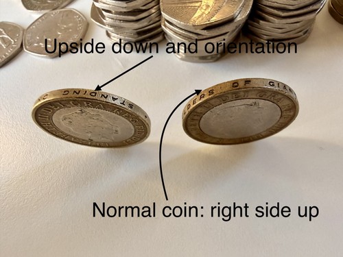 1998 coin error edge - £2.00,