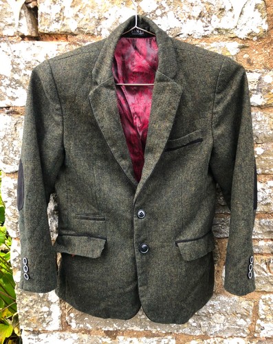 Boy samli green tweed jacket - boy's,